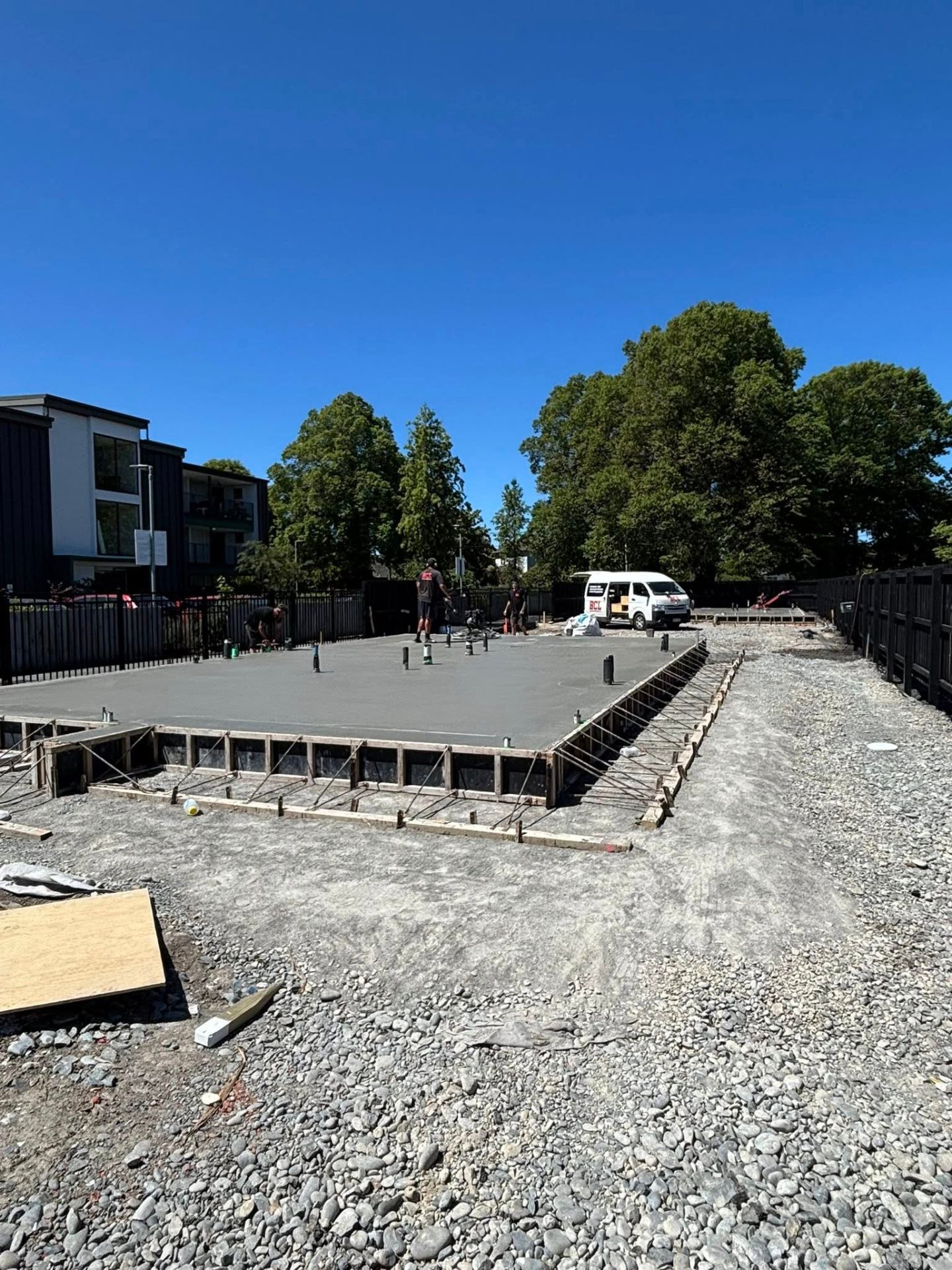 Foundation formwork and finished slab